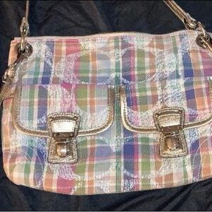 Coach Multicolor Plaid Shoulder Bag with +Crossbody Strap